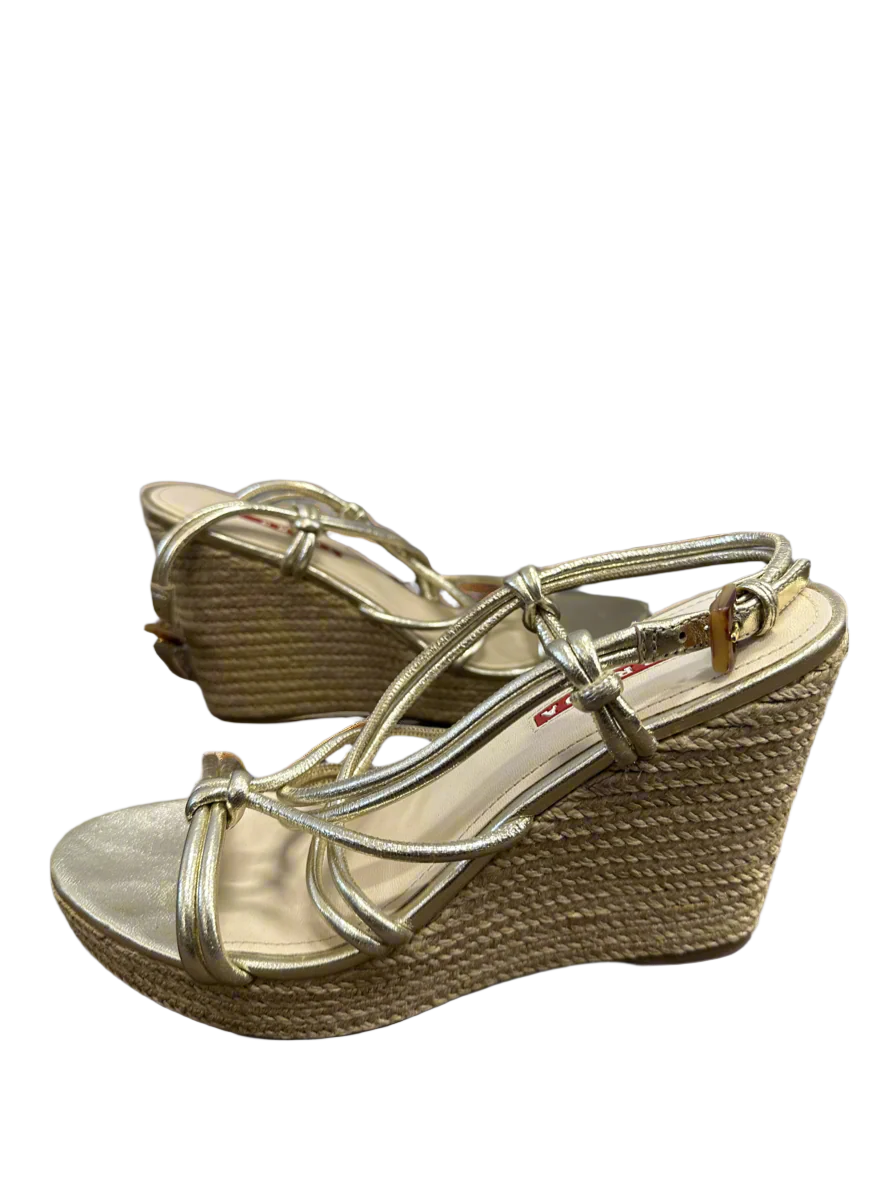 PRADA Raffia Wedge