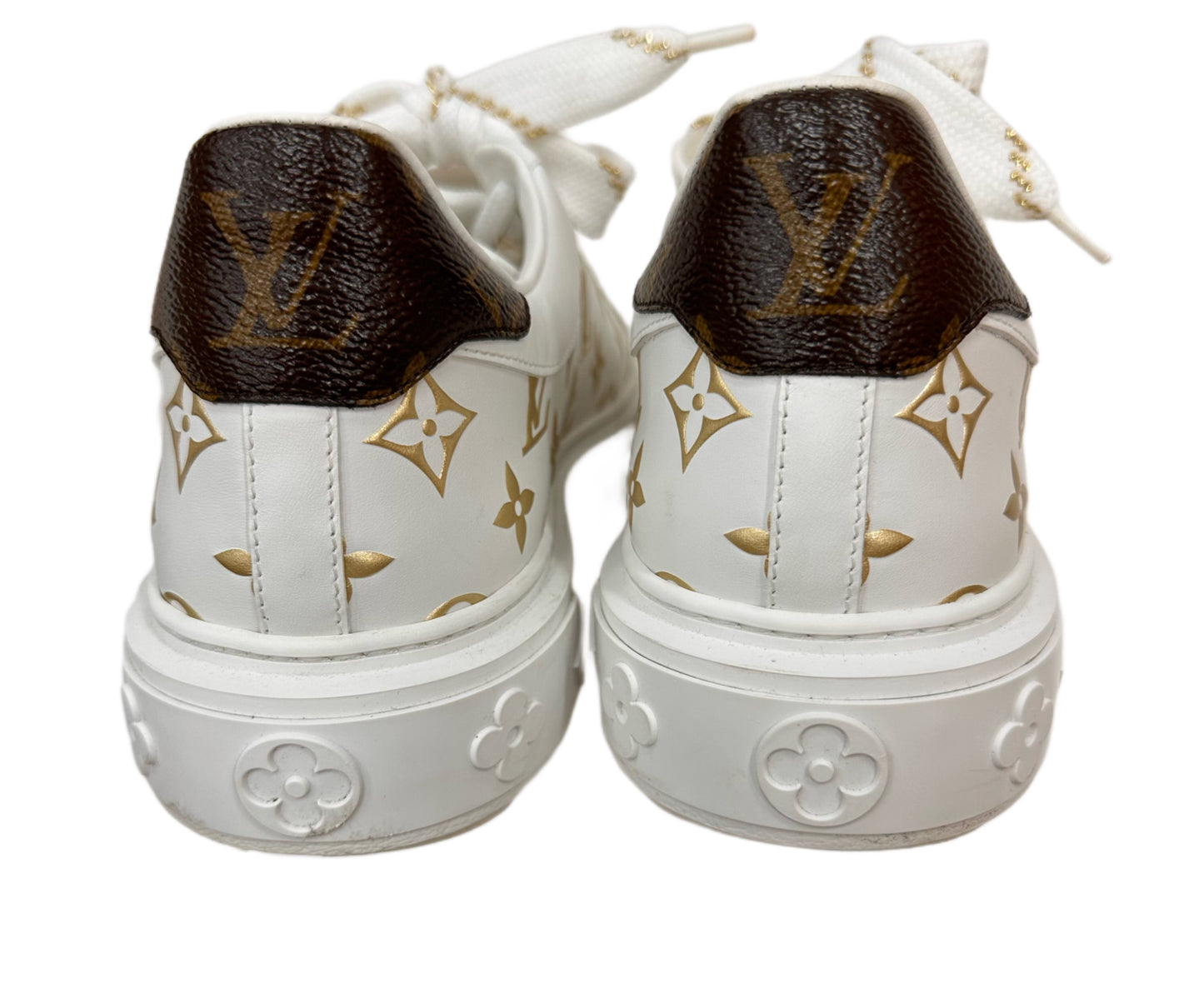 LOUIS VUITTON Time Out White Leather Sneakers Size 42