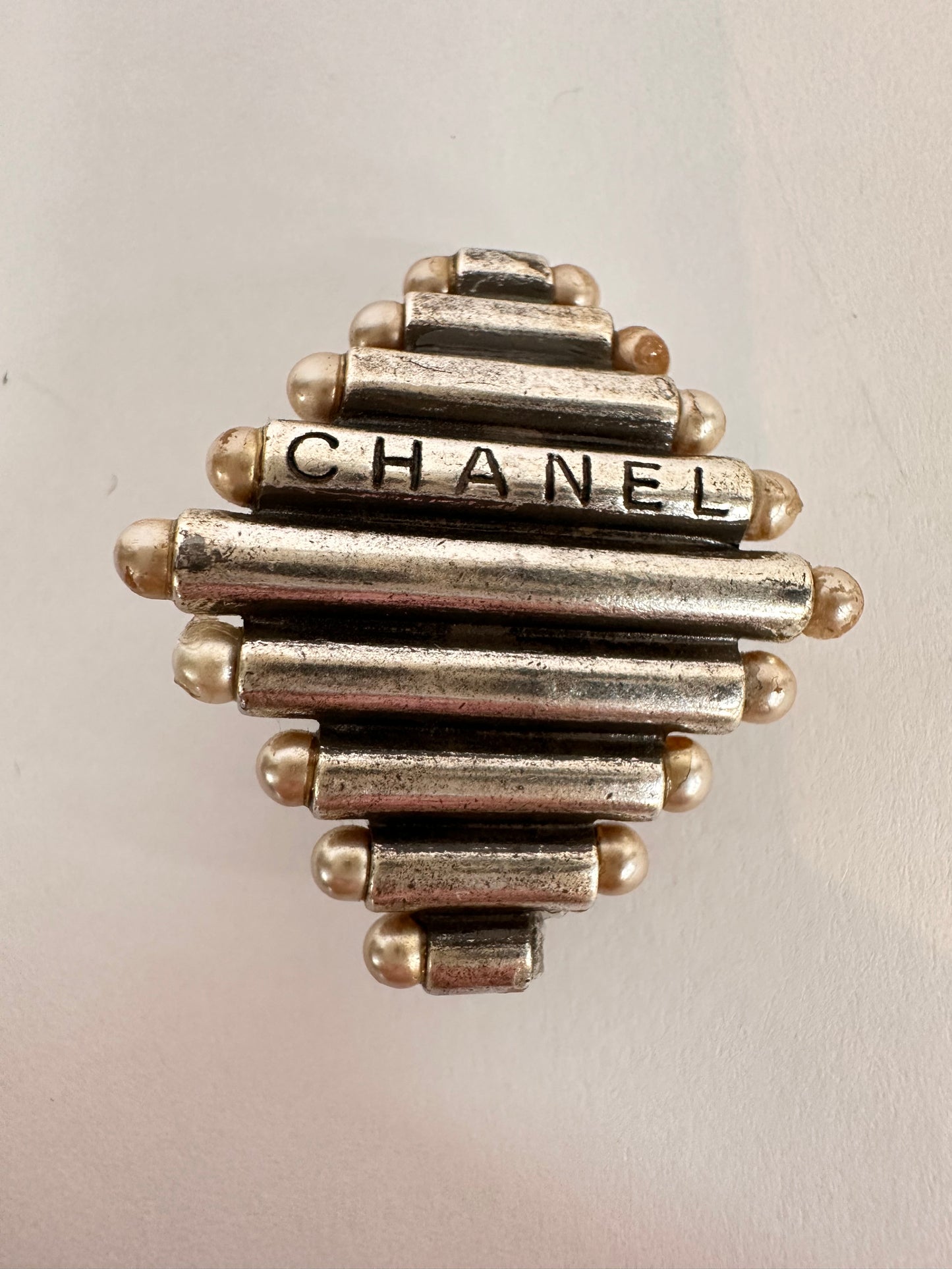 CHANEL Silver Toned Vintage Earrings