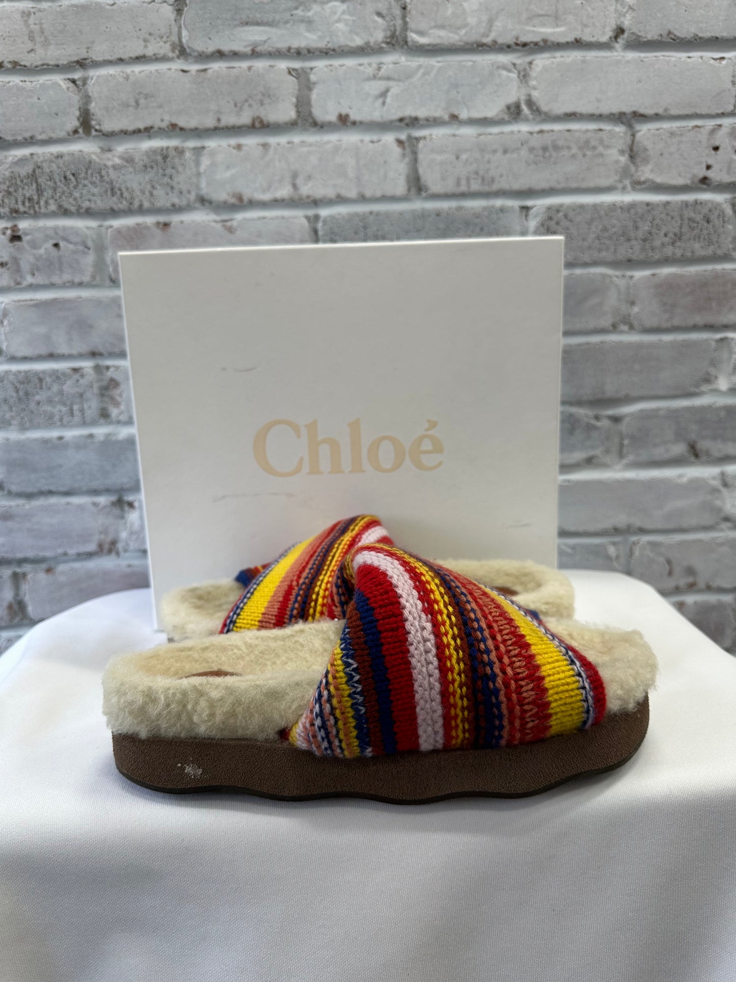 Chloe Shearling Sandal Slide