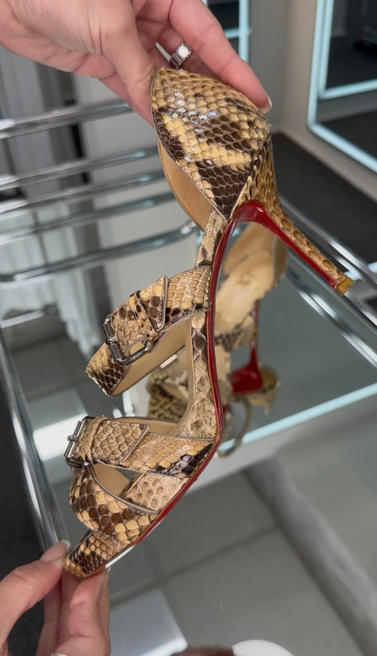 Christian Louboutin python Sandal