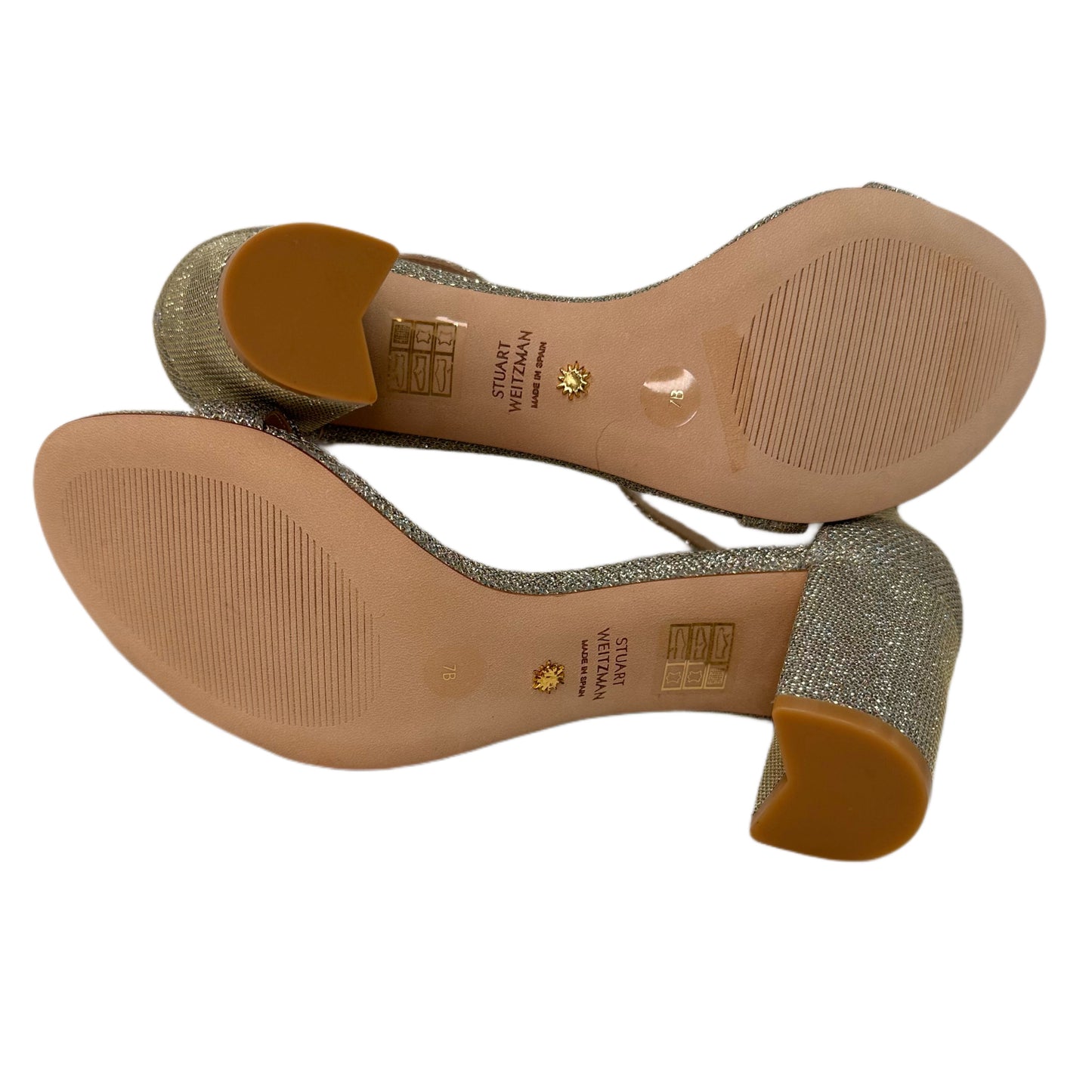 STUART WEITZMAN Silver Glitter Sandal 7