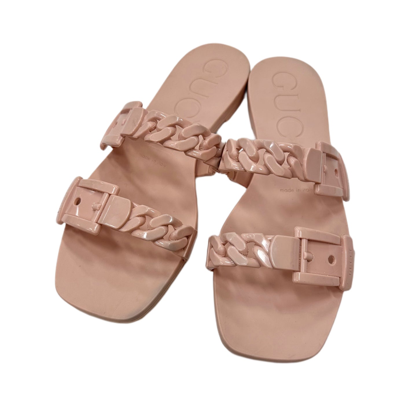GUCCI Pink Rubber Flats Size 35