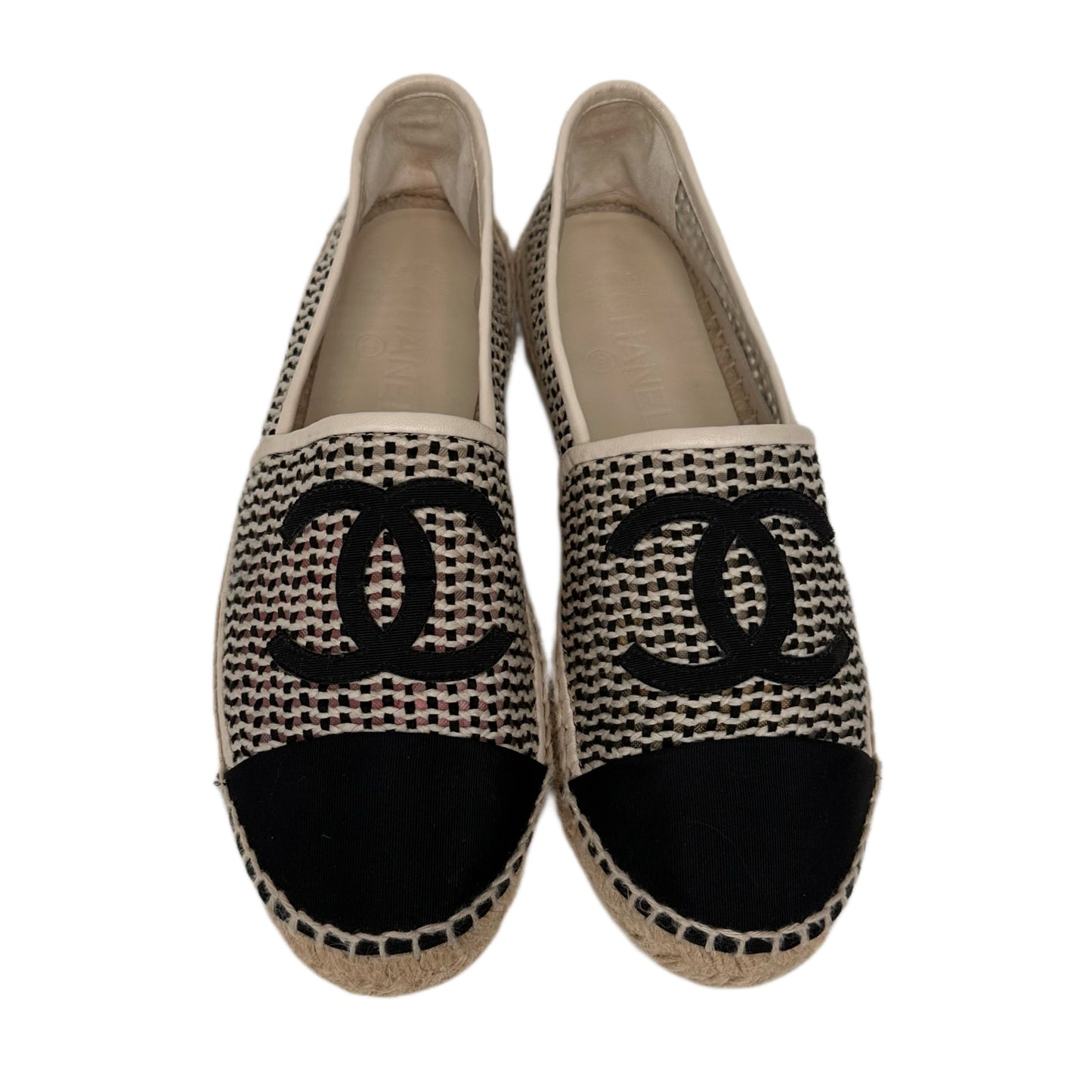 CHANEL Interlocking CC Logo Espadrilles Size 40