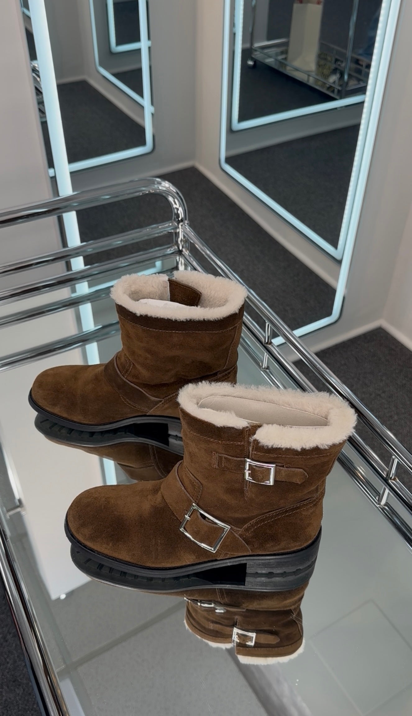 JIMMY CHOO Suede Moto Boots – Past & Present Boutique