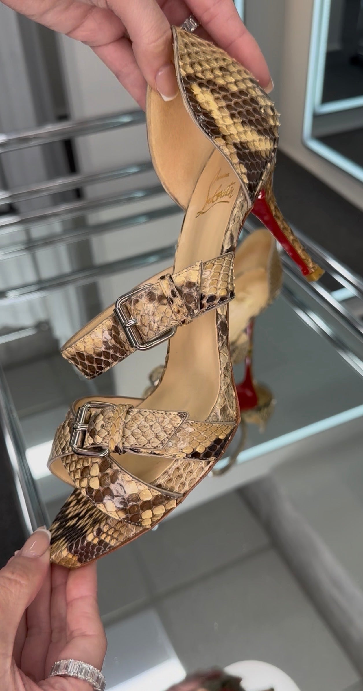 Christian Louboutin python Sandal