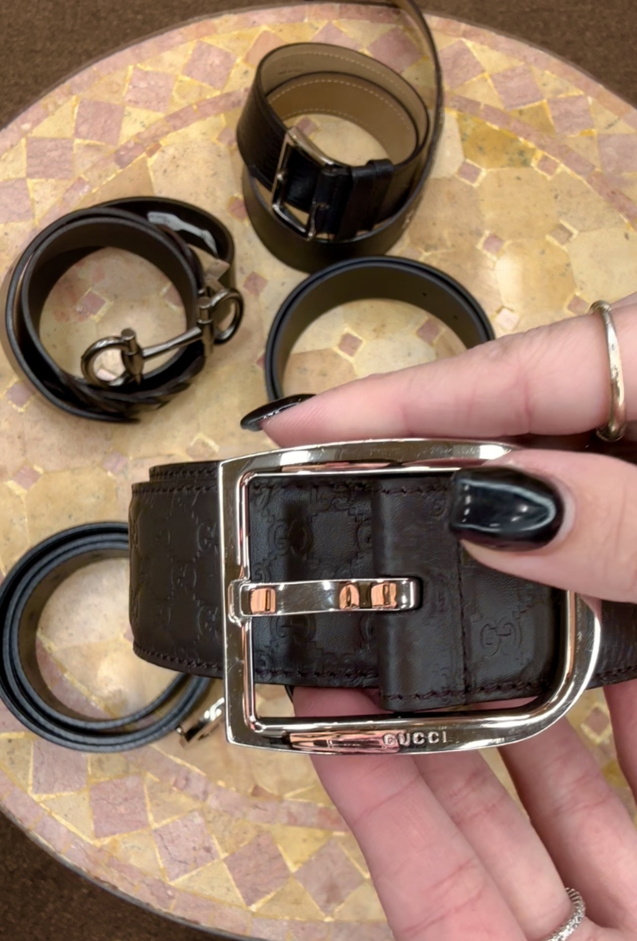 Gucci dark brown Guiccisima Belt