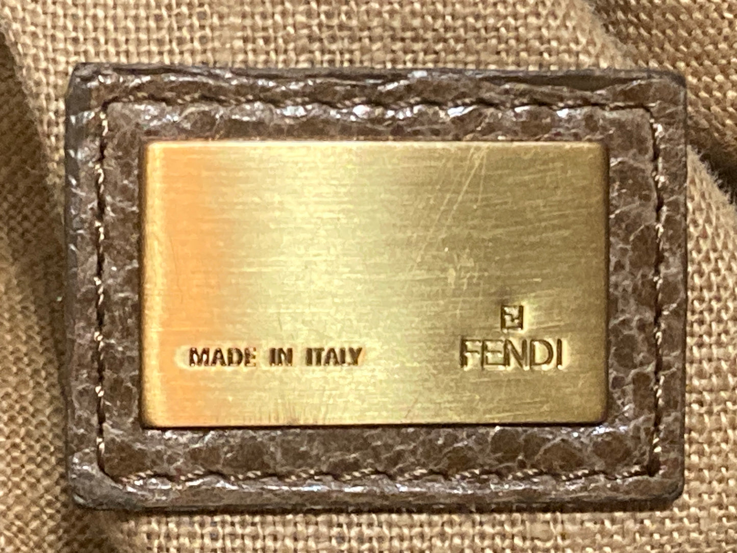 FENDI Leather Spybag Shoulder Bag Tan