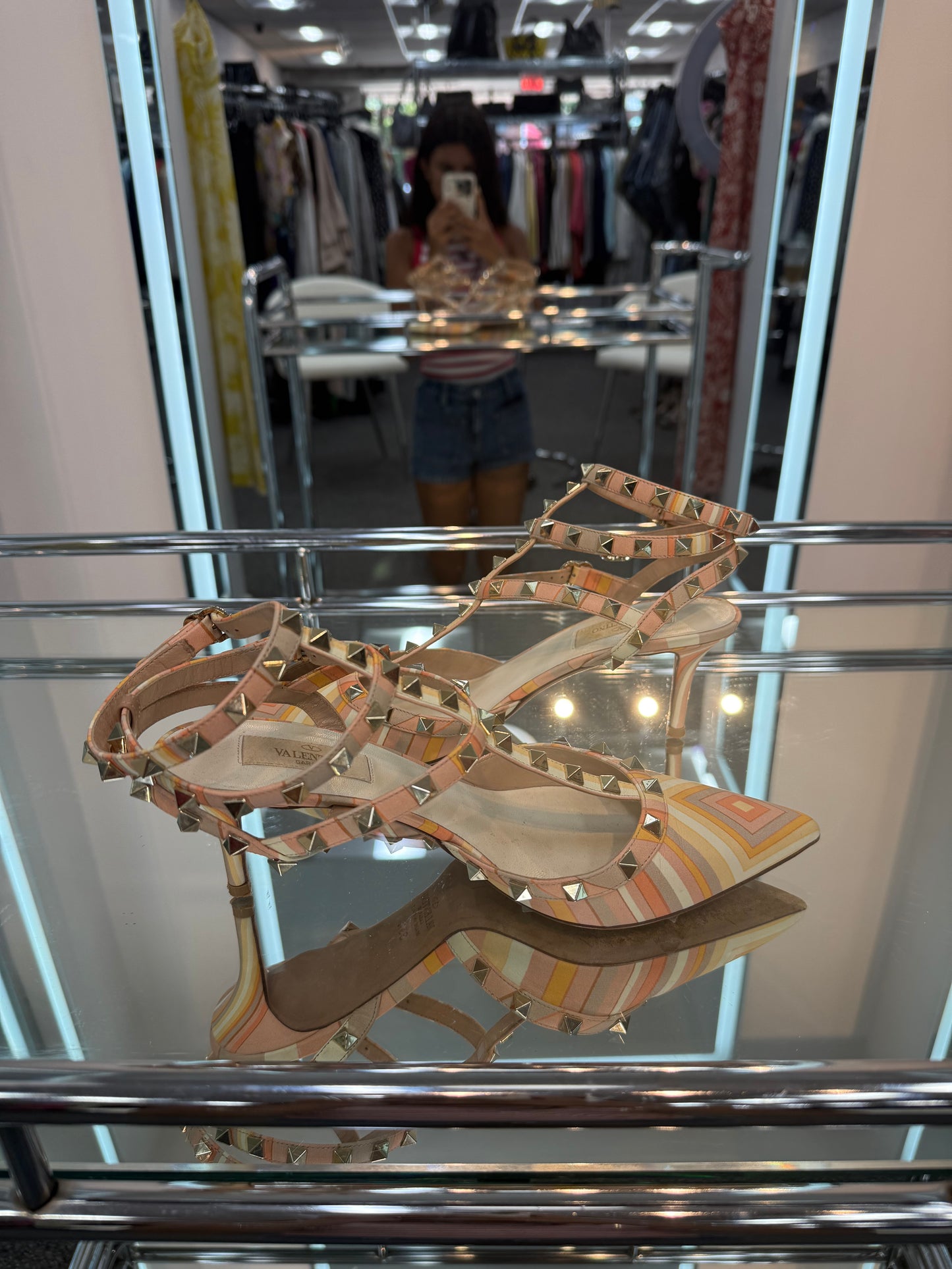 Valentino rock stud T-strap Pumps