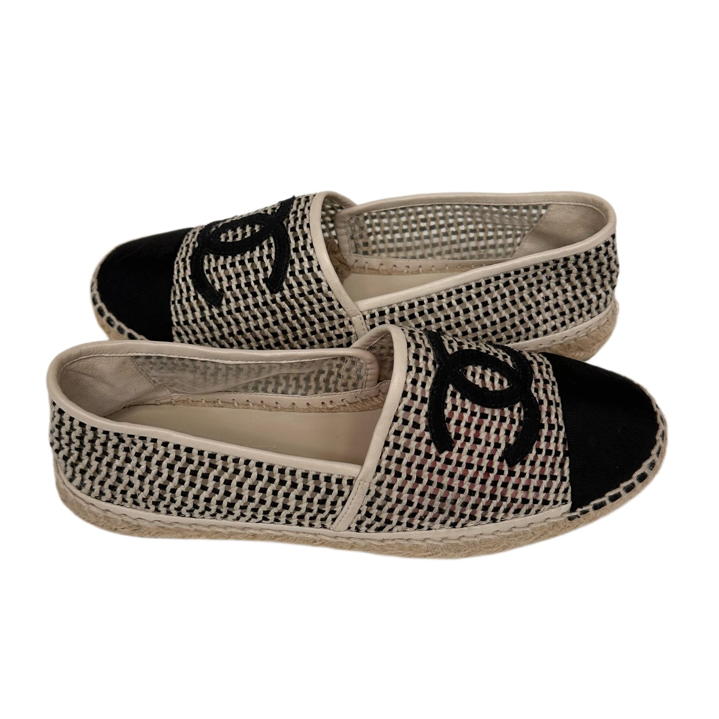 CHANEL Interlocking CC Logo Espadrilles Size 40