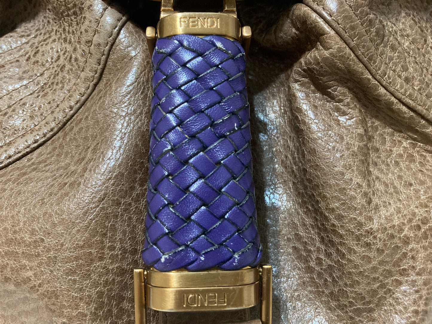 FENDI Leather Spybag Shoulder Bag Tan