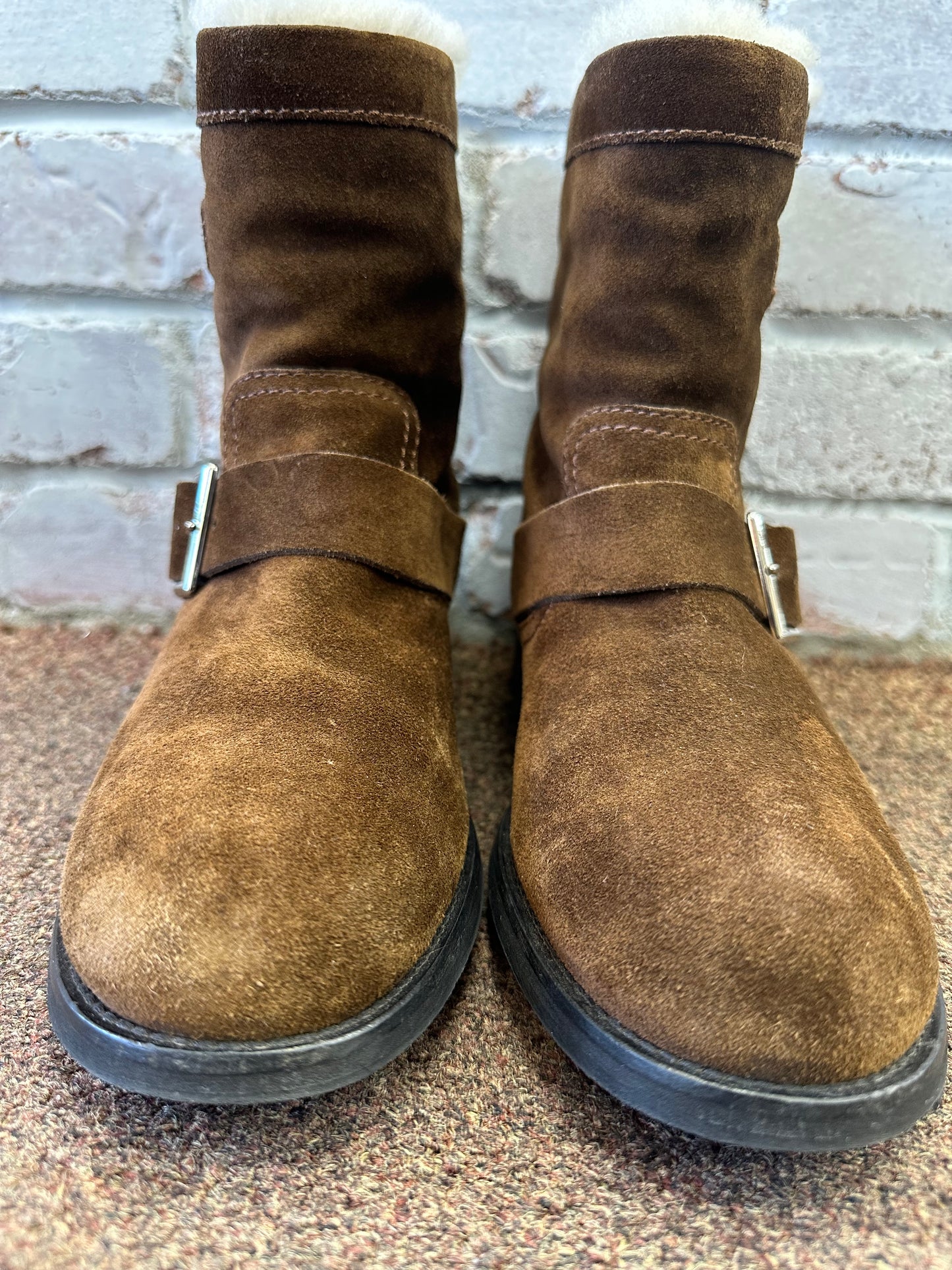 JIMMY CHOO Suede Moto Boots