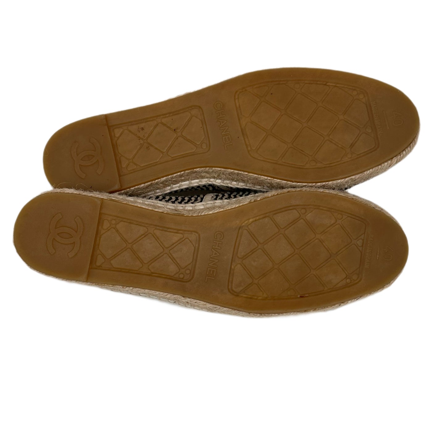 CHANEL Interlocking CC Logo Espadrilles Size 40
