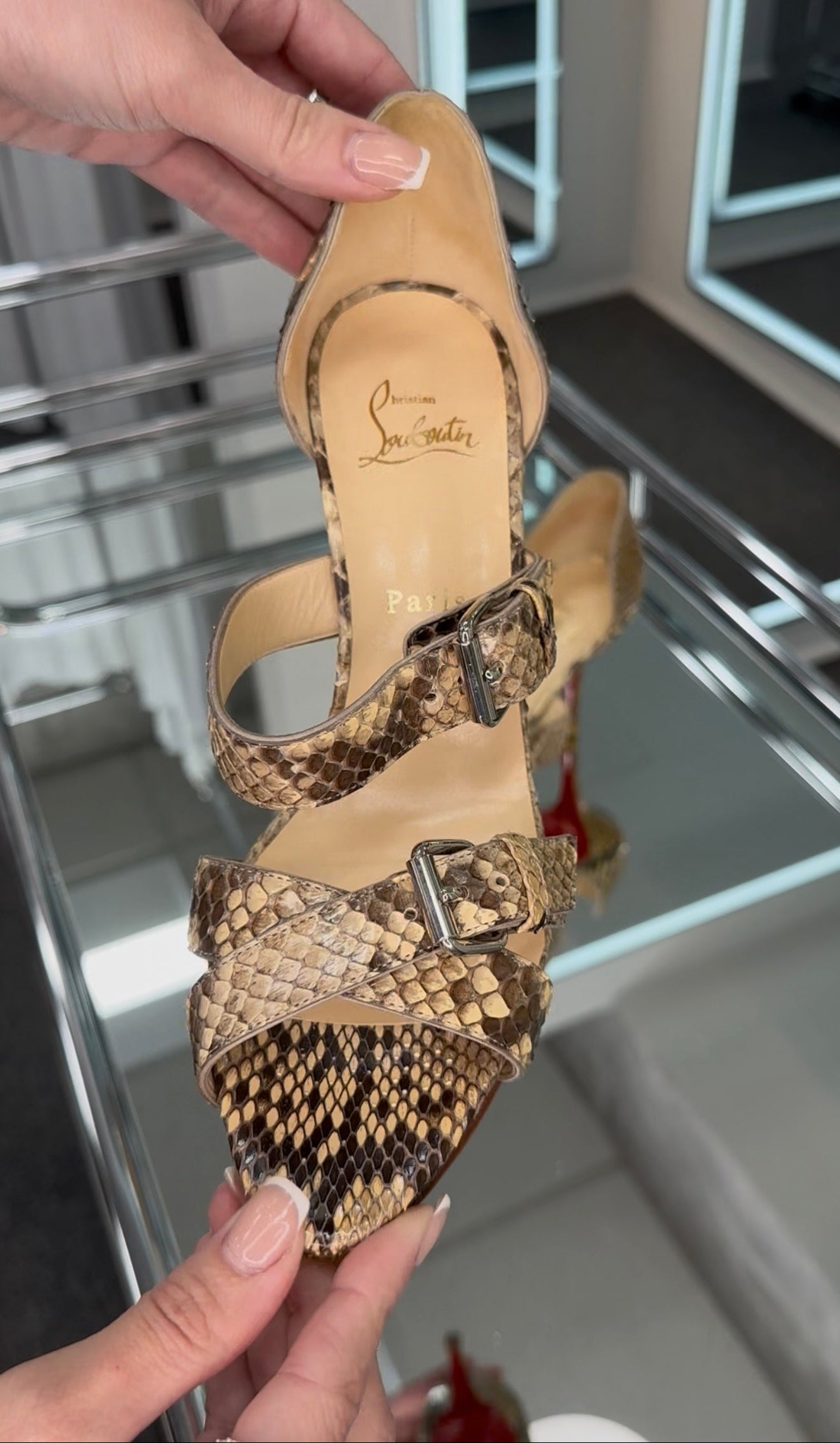 Christian Louboutin python Sandal