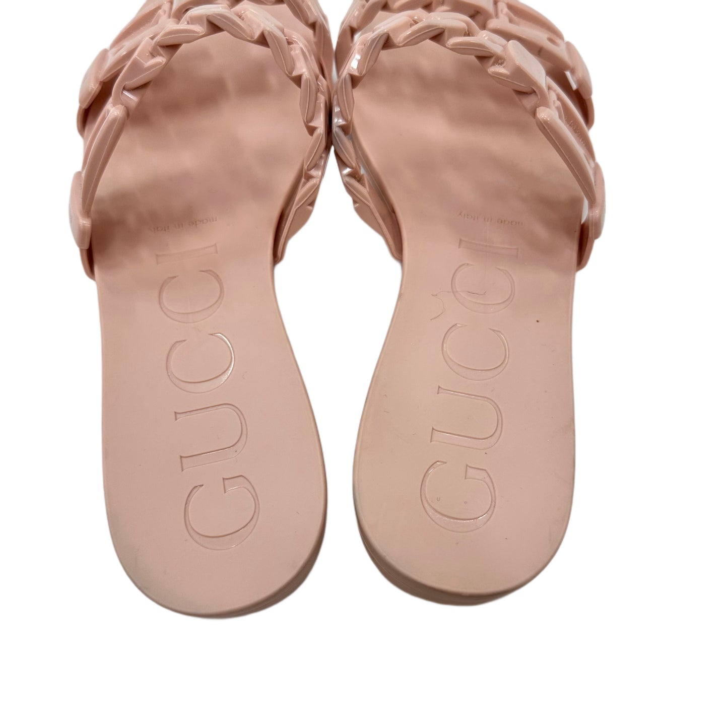 GUCCI Pink Rubber Flats Size 35