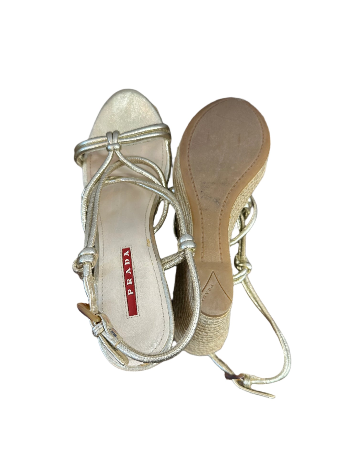 PRADA Raffia Wedge