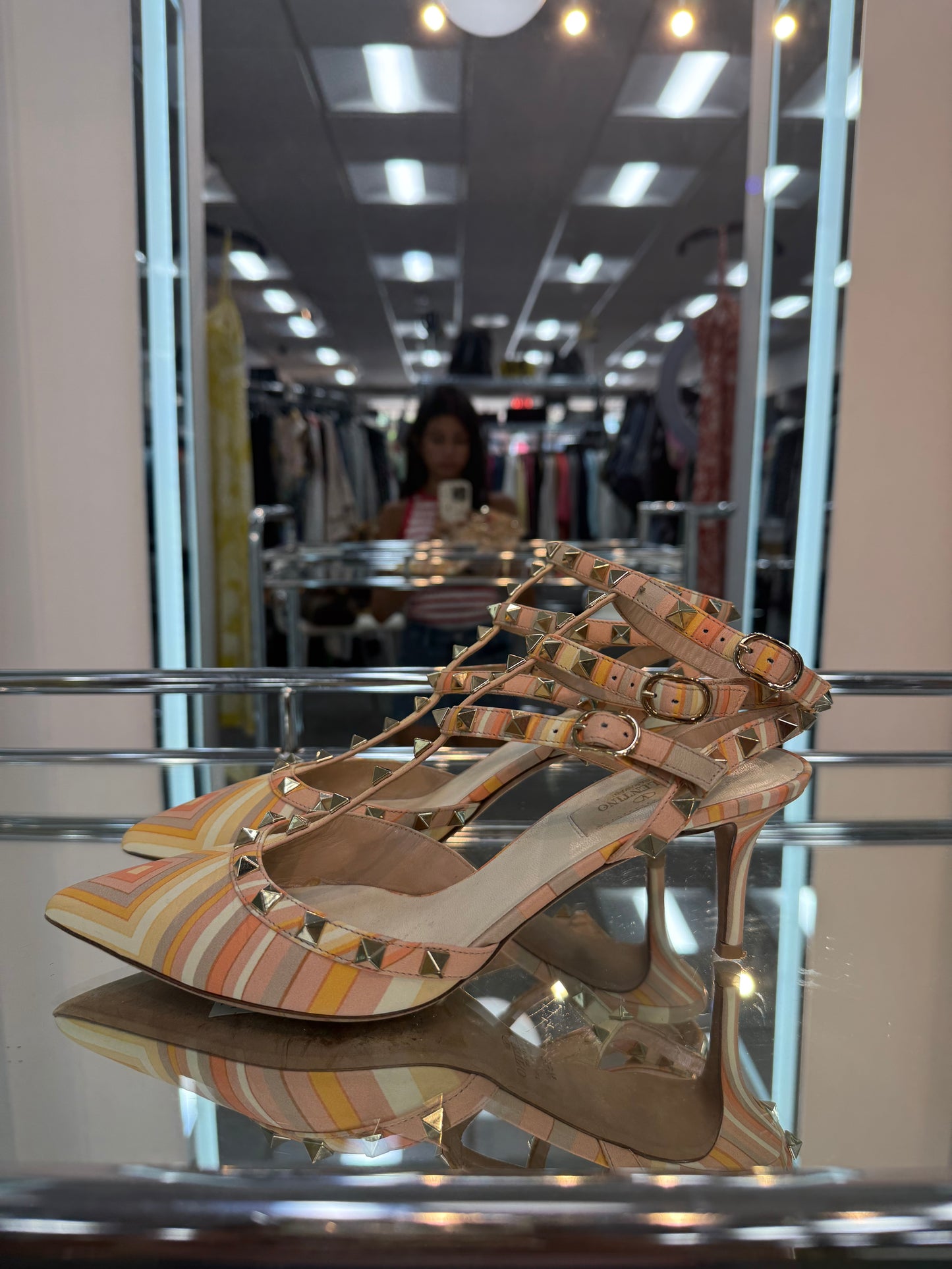 Valentino rock stud T-strap Pumps