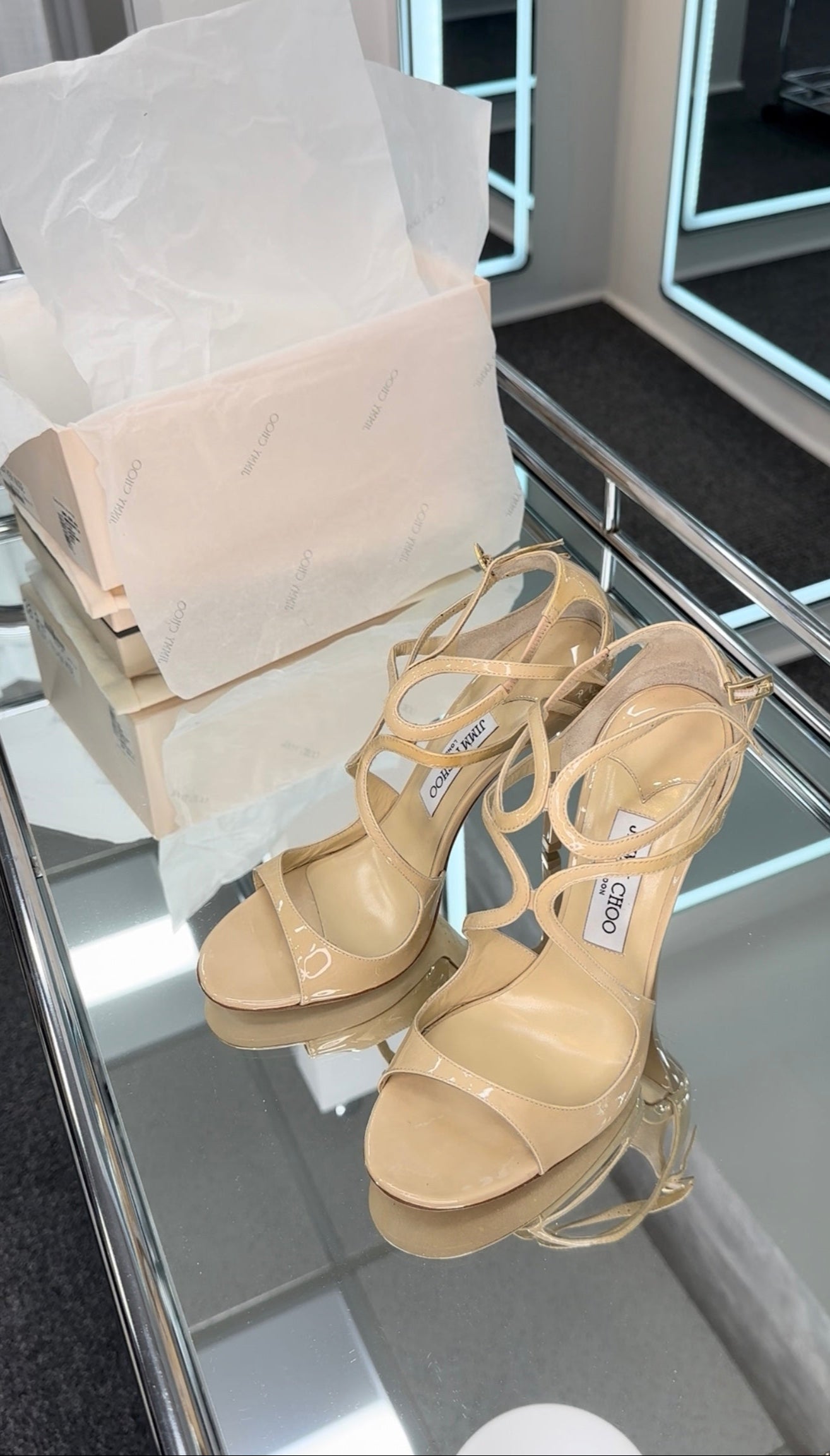 Jimmy Choo patent Sandal