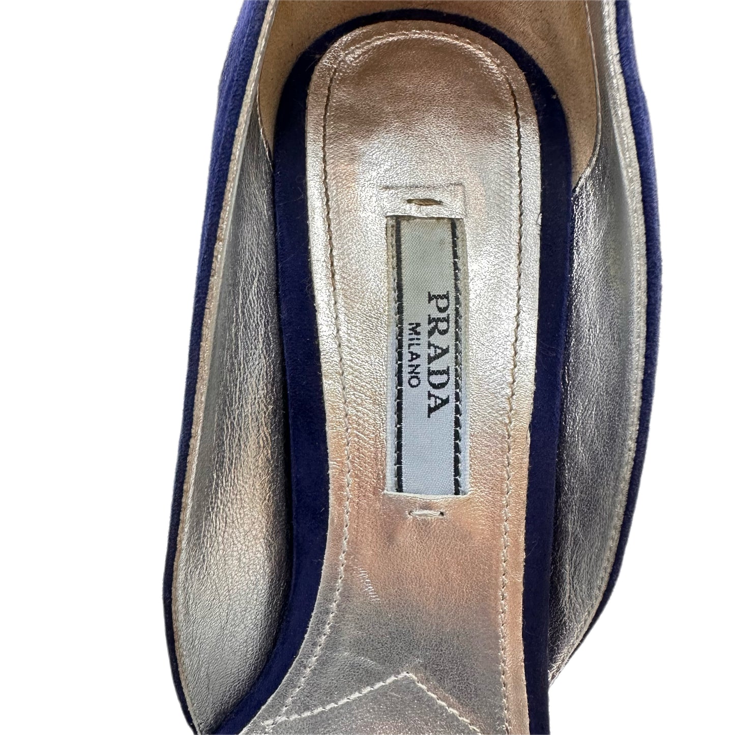 PRADA Blue Suede Sandals Size 36.5