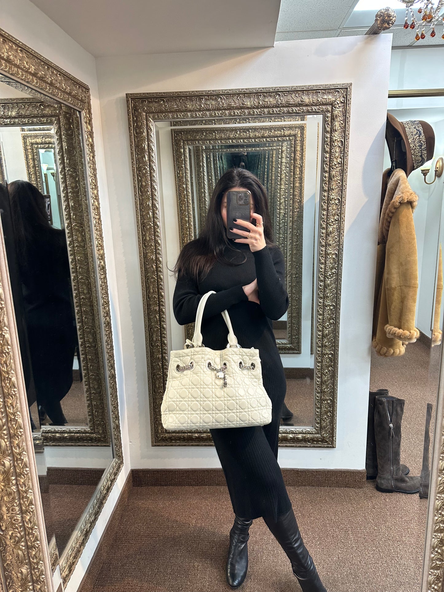 CHRISTIAN DIOR Cannage Quilted Handbag