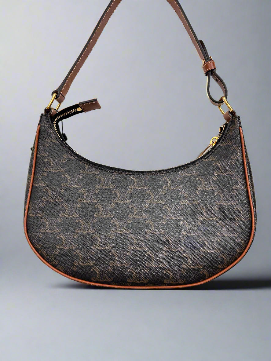 CELINE Ava Triomphe Classic Handbag Brown