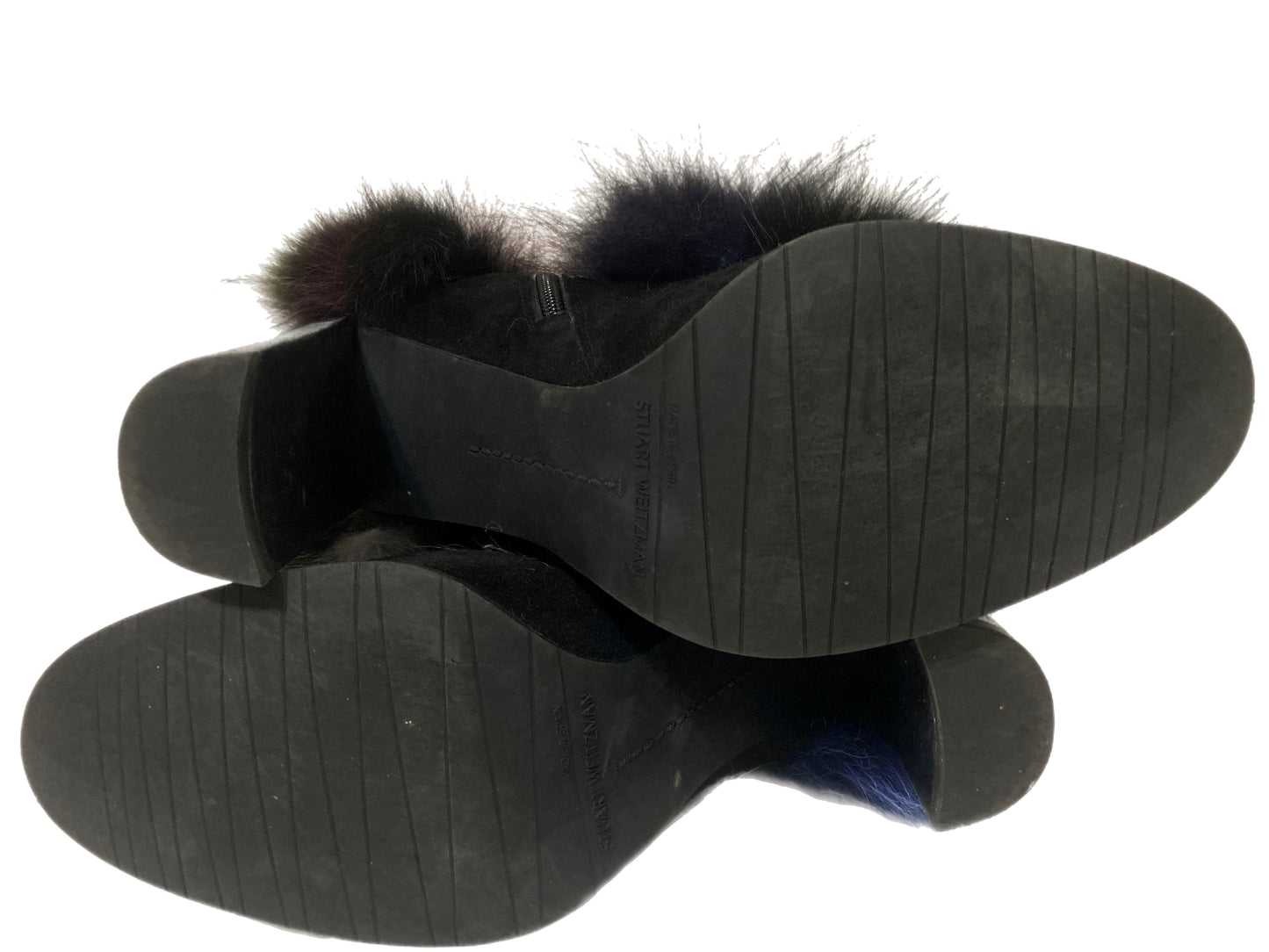 STUART WEITZMAN Suede Fur Boots Size 9 Multicolored