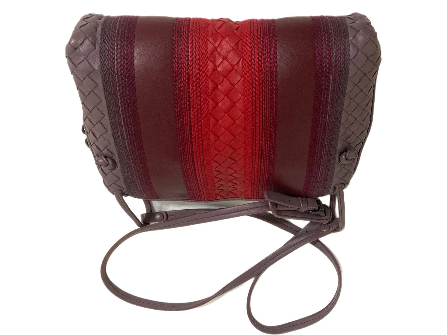 BOTTEGA VENETA Leather Embroidered Nodini Crossbody Bag Purple