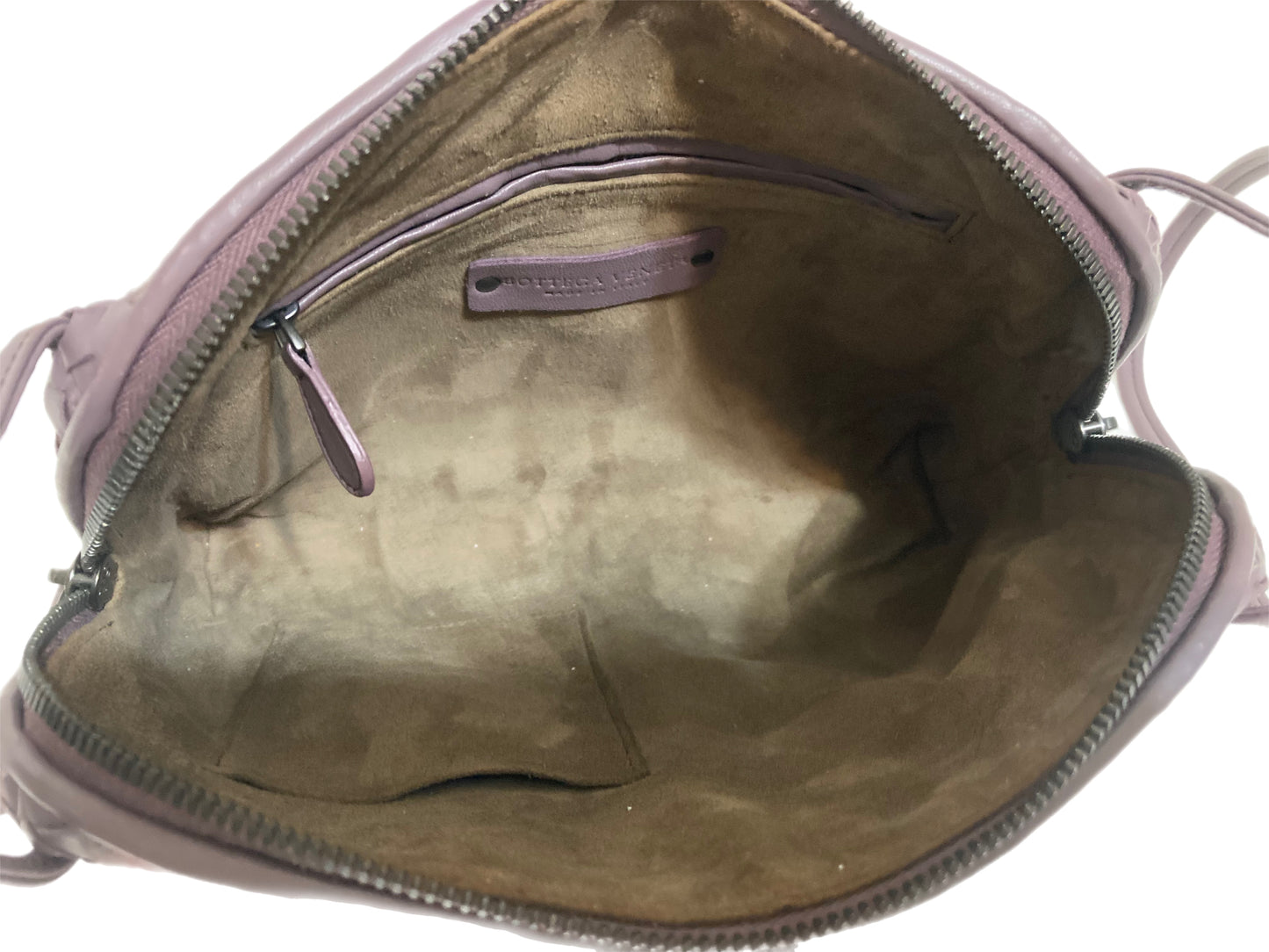 BOTTEGA VENETA Leather Embroidered Nodini Crossbody Bag Purple