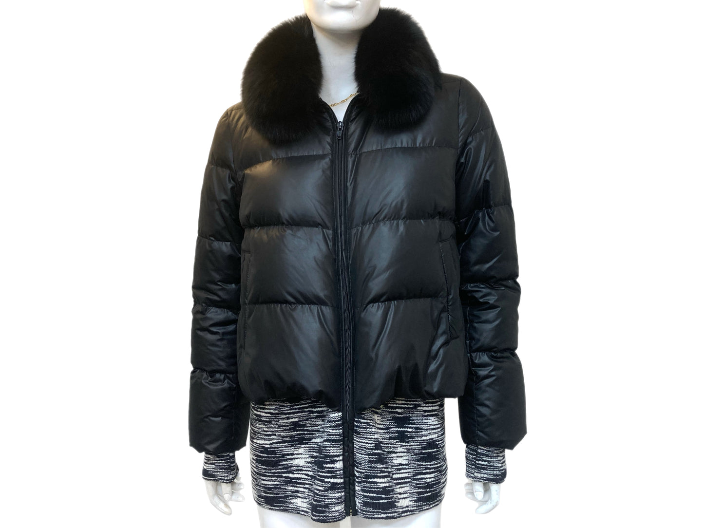 MISSONI Nylon Puffer Jacket Black Size Small