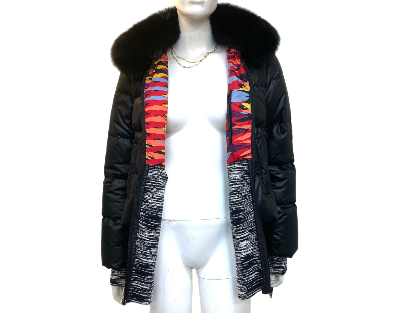 MISSONI Nylon Puffer Jacket Black Size Small