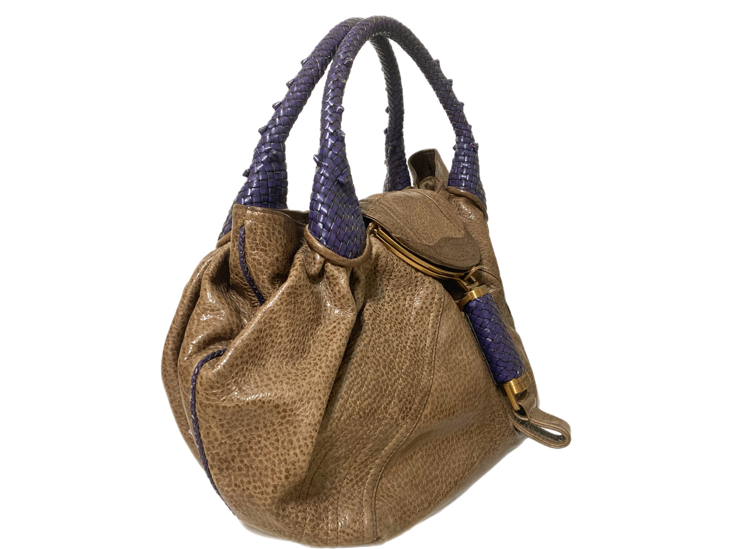 FENDI Leather Spybag Shoulder Bag Tan