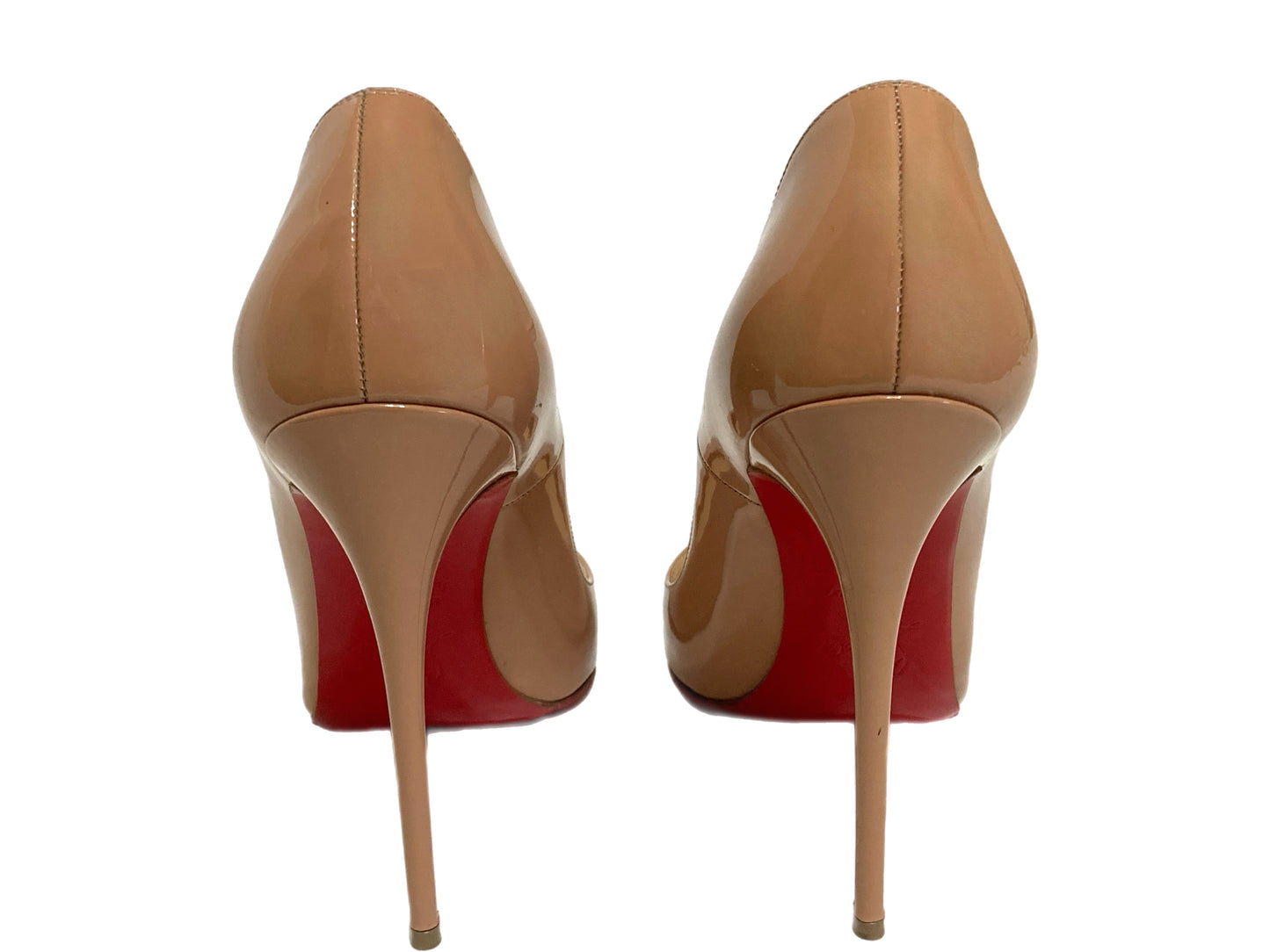 CHRISTIAN LOUBOUTIN Patent Leather So Kate 120 Pumps Nude Size 38