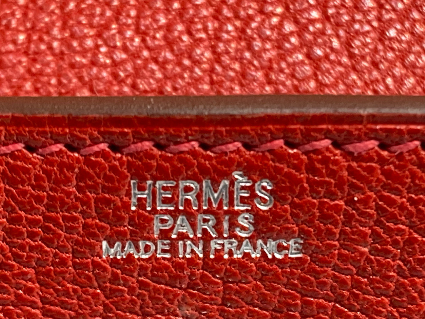 HERMES Leather Kelly Wallet Red