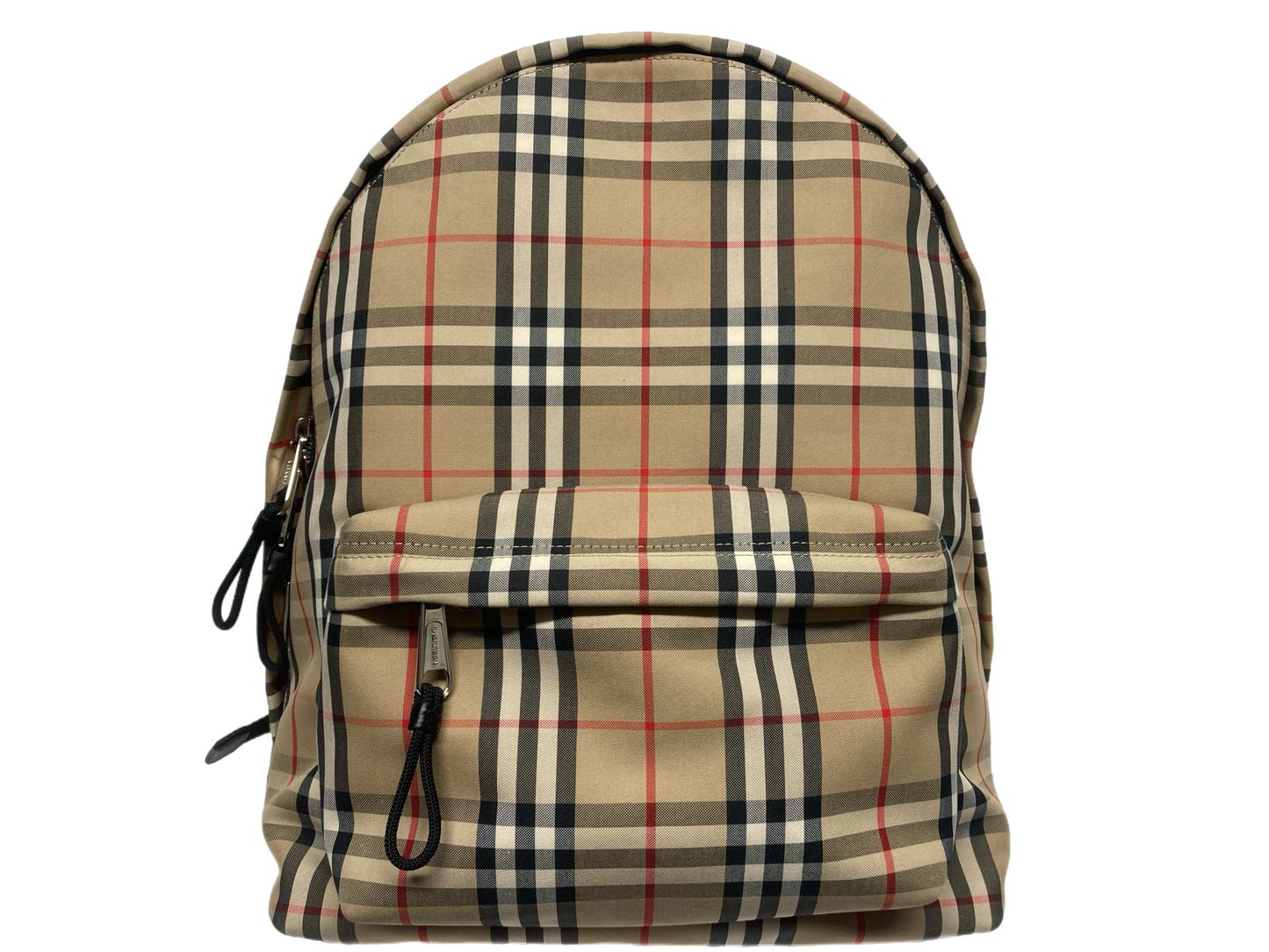 BURBERRY Canvas Plaid Backpack Beige