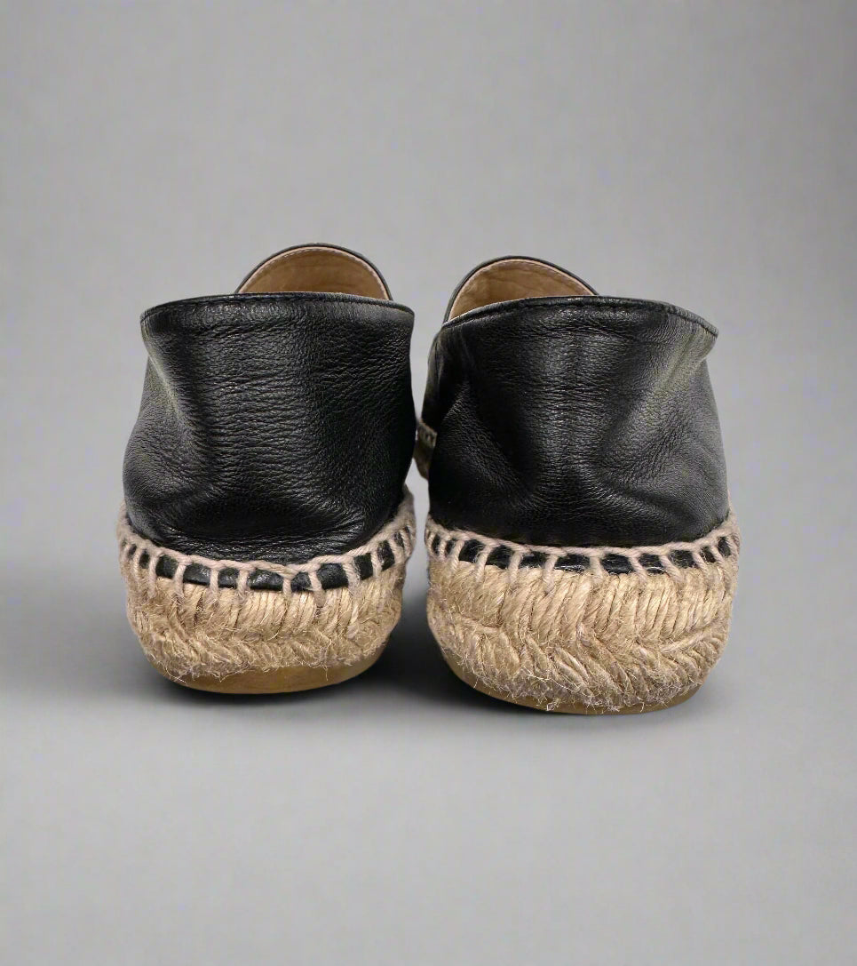 CHANEL Leather Espadrille Flats