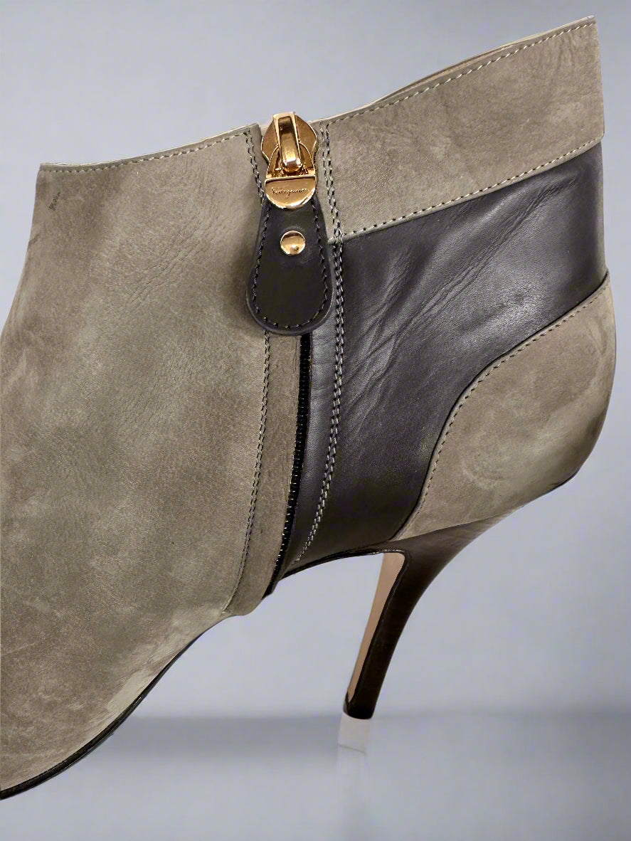 FERRAGAMO Suede and Leather Bootie