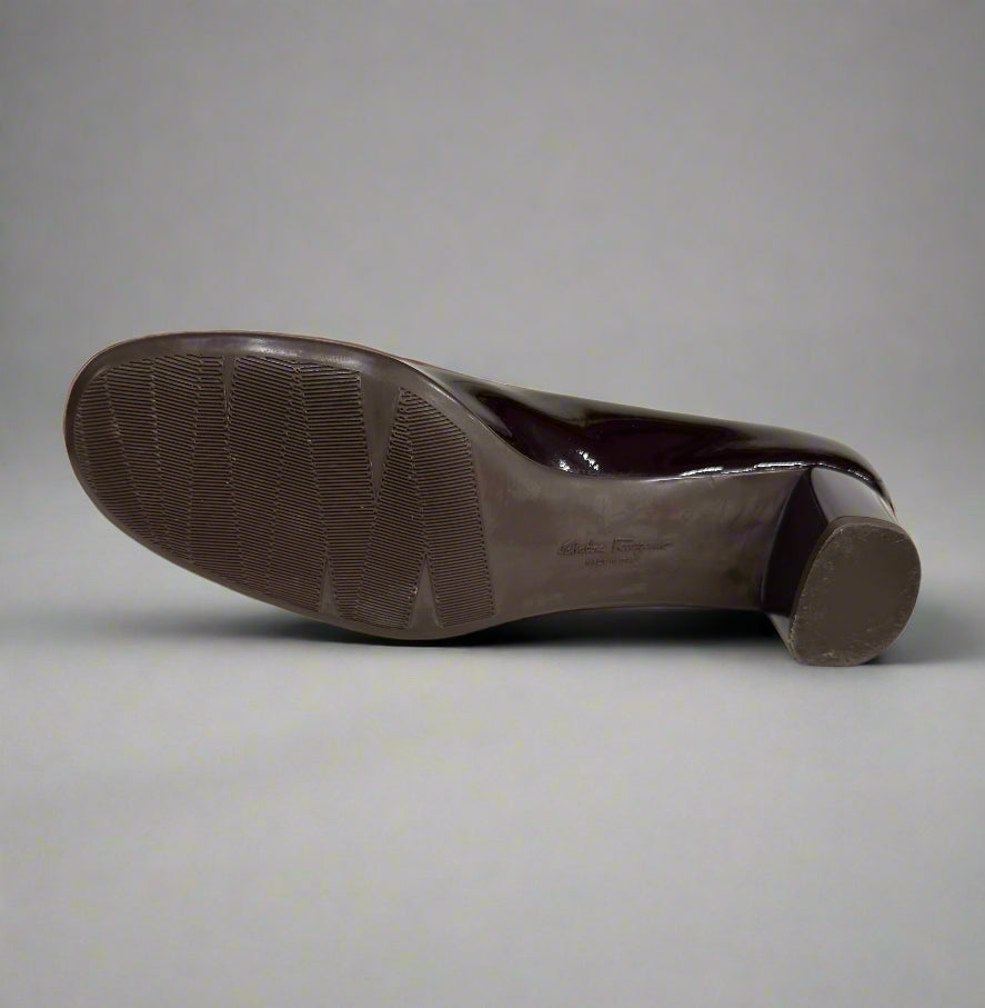 FERRAGAMO Burgundy Patent Pump