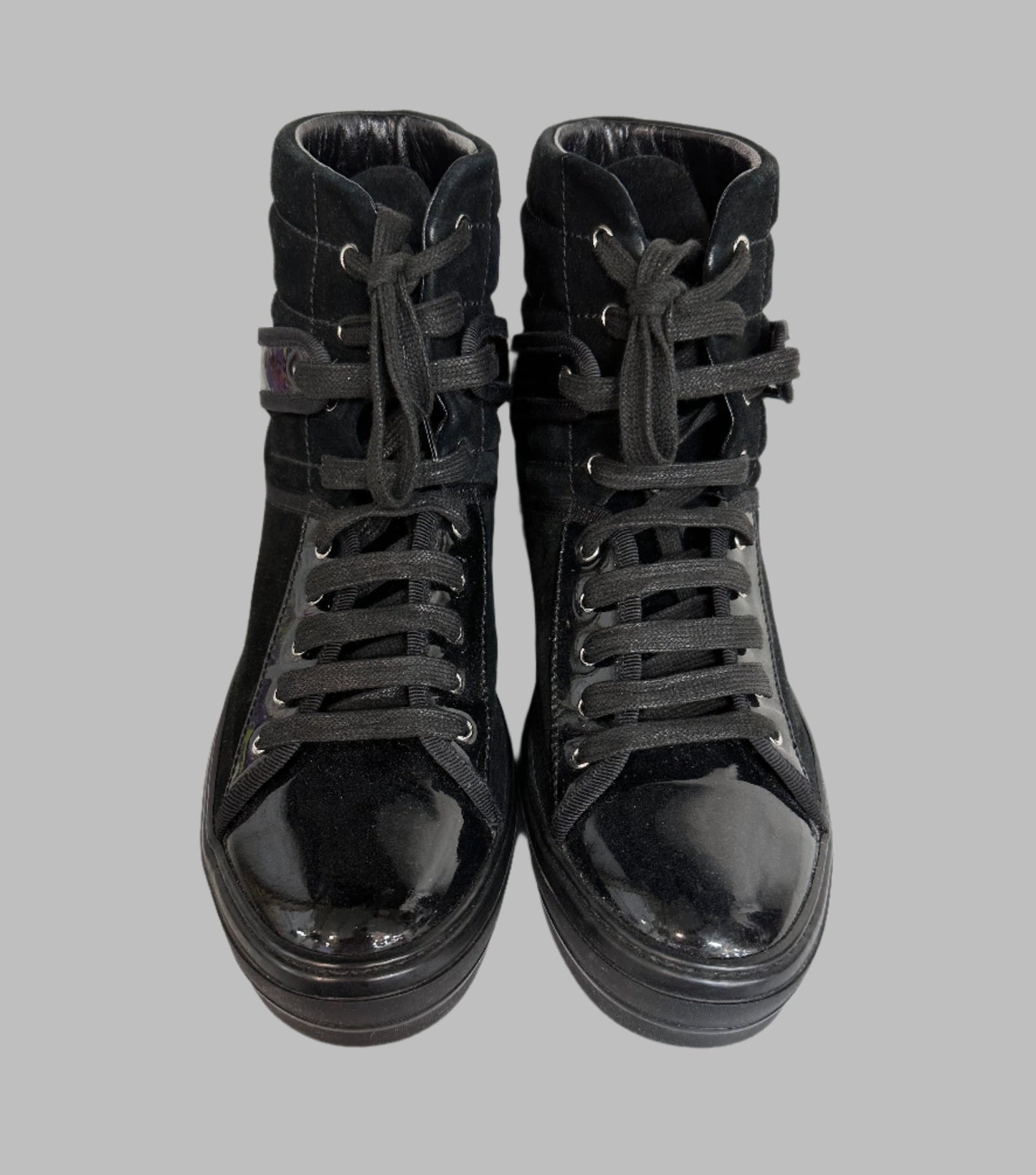 FERRAGAMO Black Patent Boot