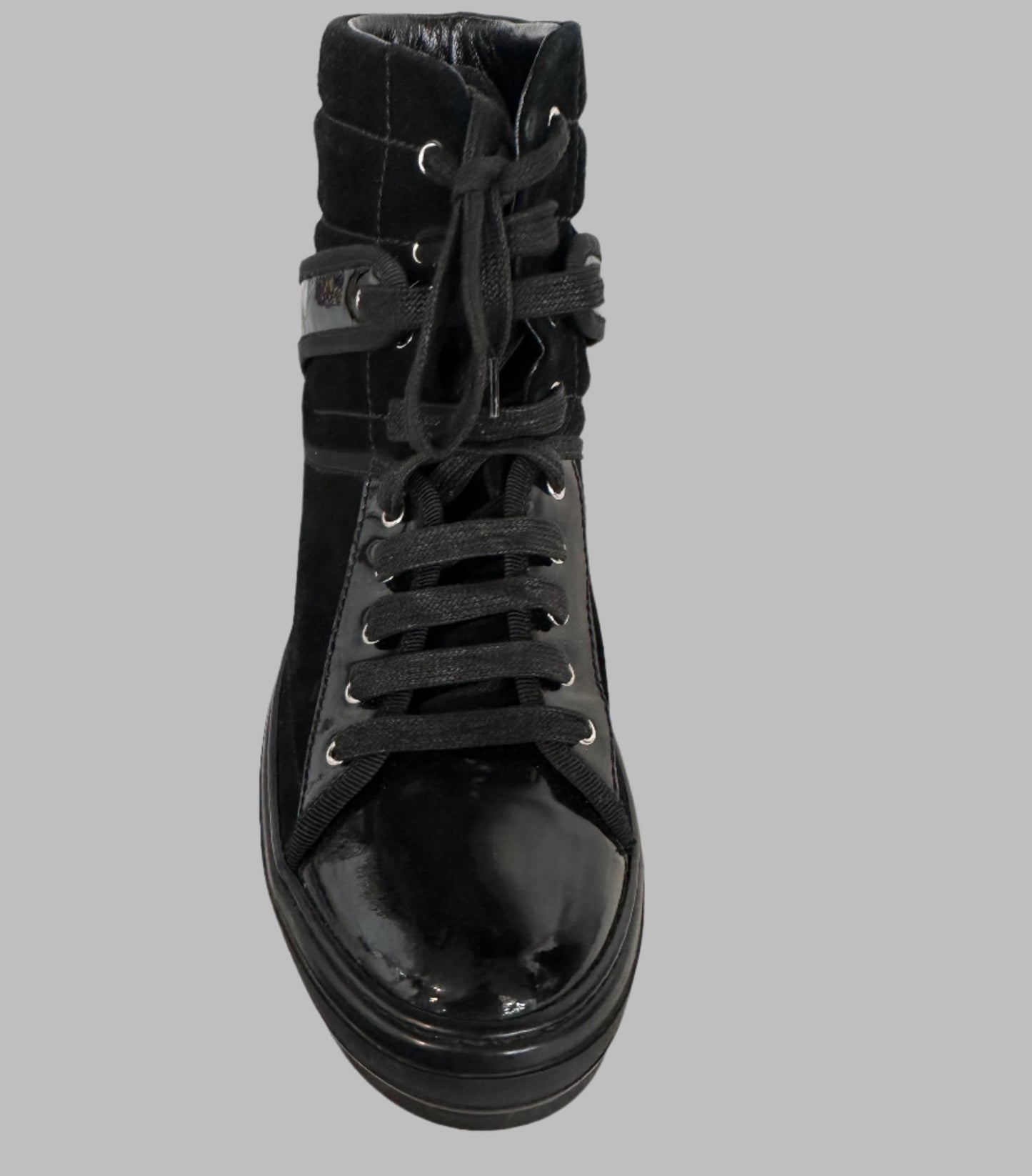 FERRAGAMO Black Patent Boot