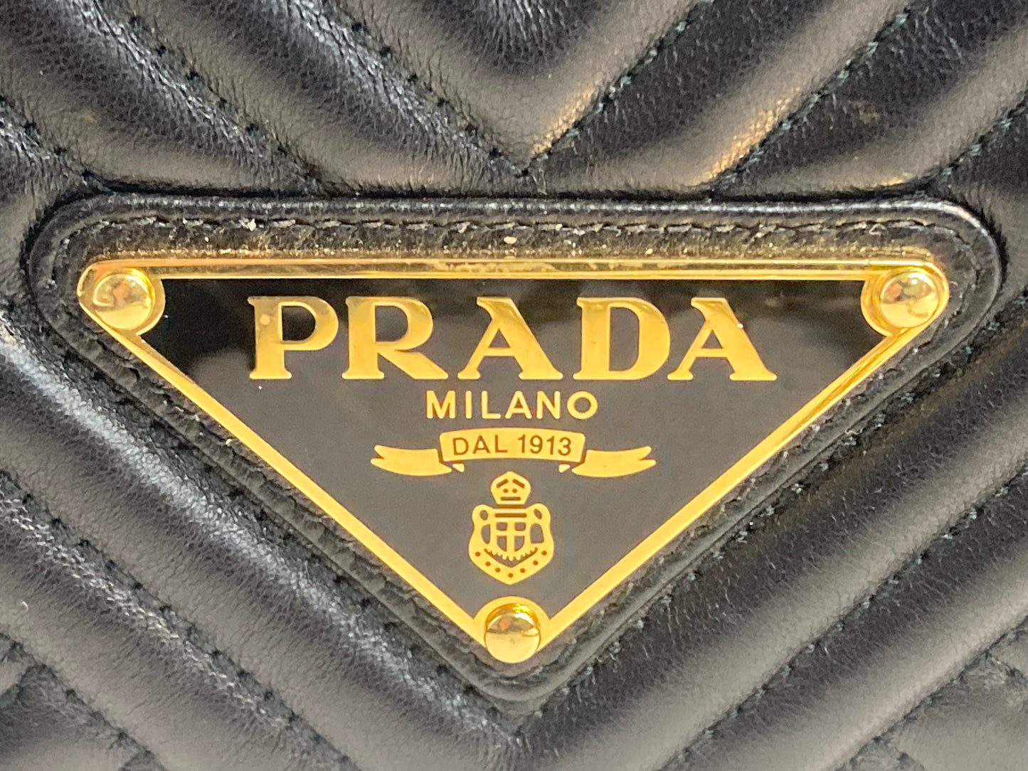 PRADA Leather Diagramme Crossbody Black