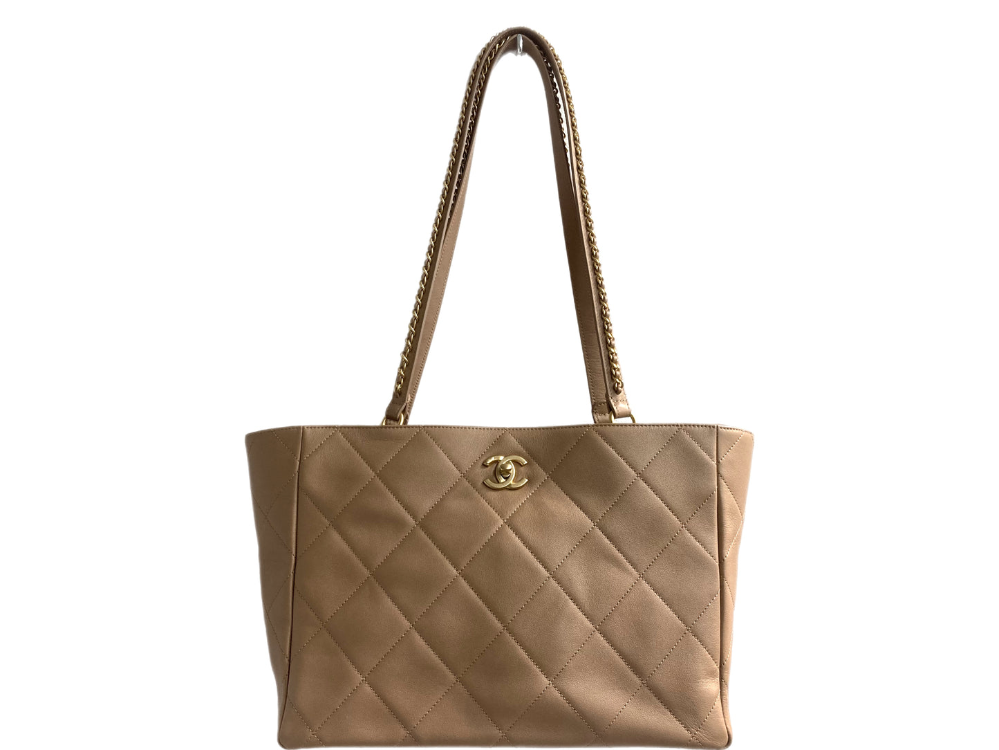 Chanel Leather Shopper Tote Beige