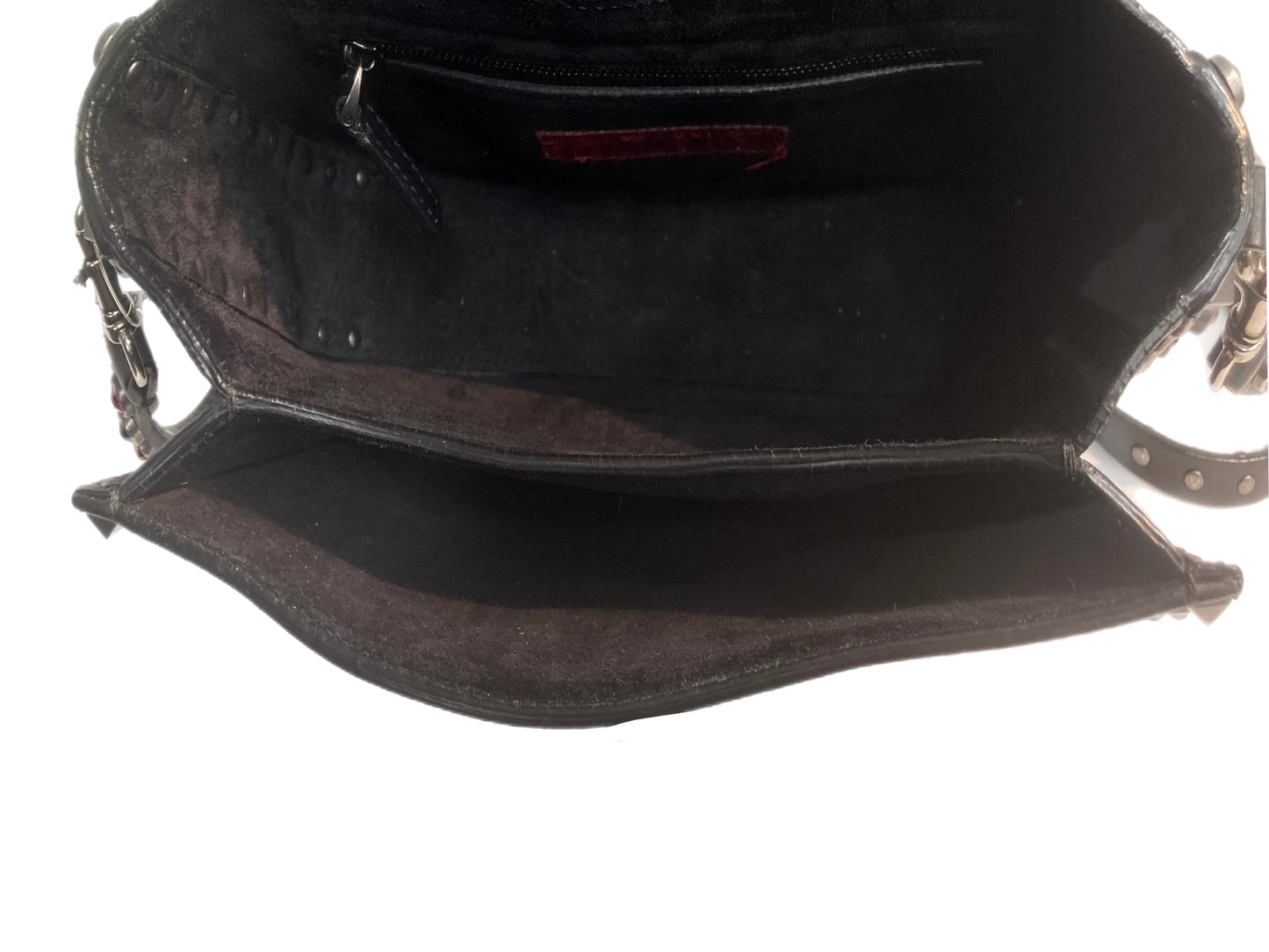 VALENTINO Leather Rockstud Saddle Bag Black