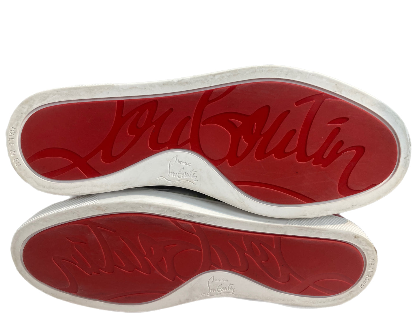 CHRISTIAN LOUBOUTIN Leather Floral Print Sneakers White Size 37.5