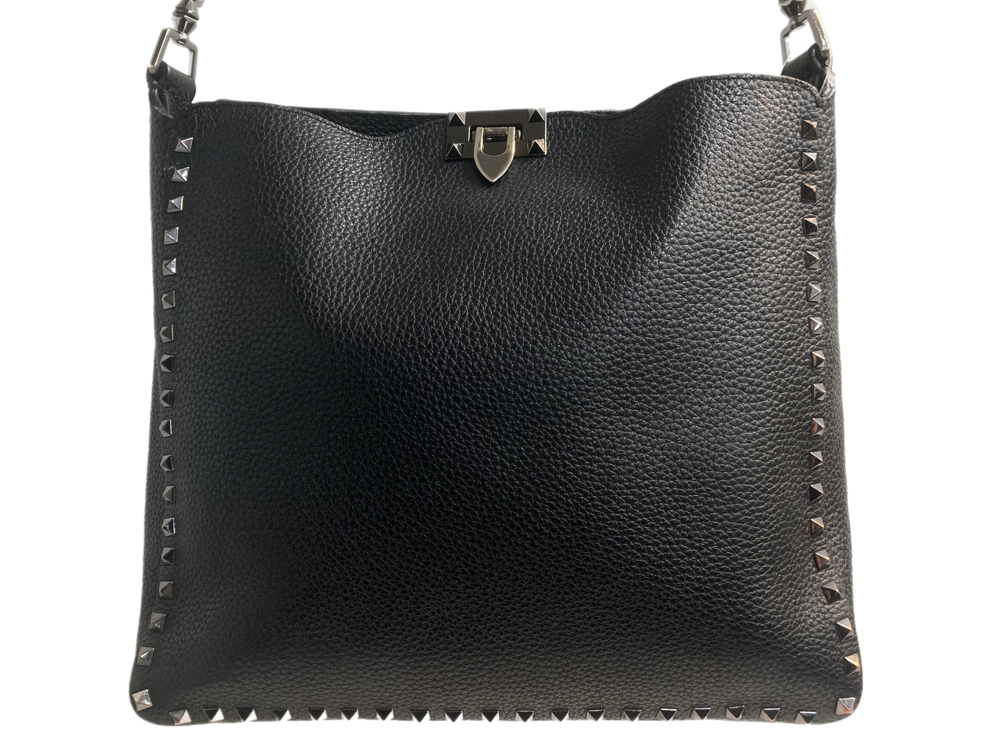 VALENTINO Leather Rockstud Tote Black