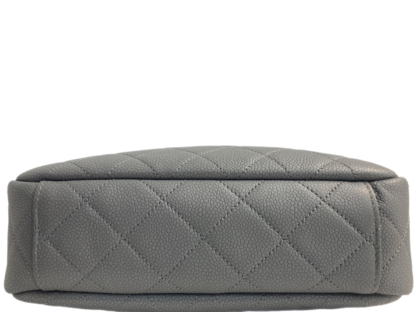 CHANEL Leather Quilted Camera Bag Gray