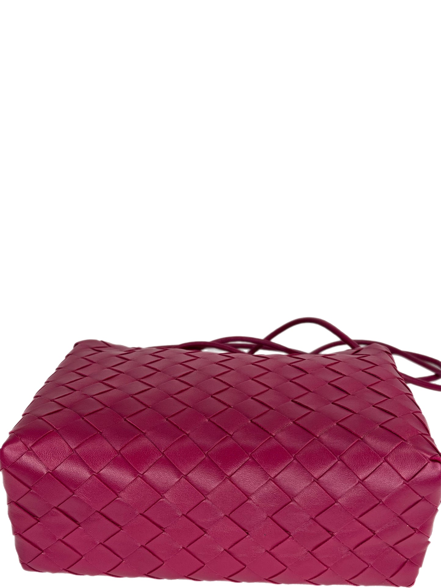 BOTTEGA VENETA Woven Leather Crossbody Raspberry