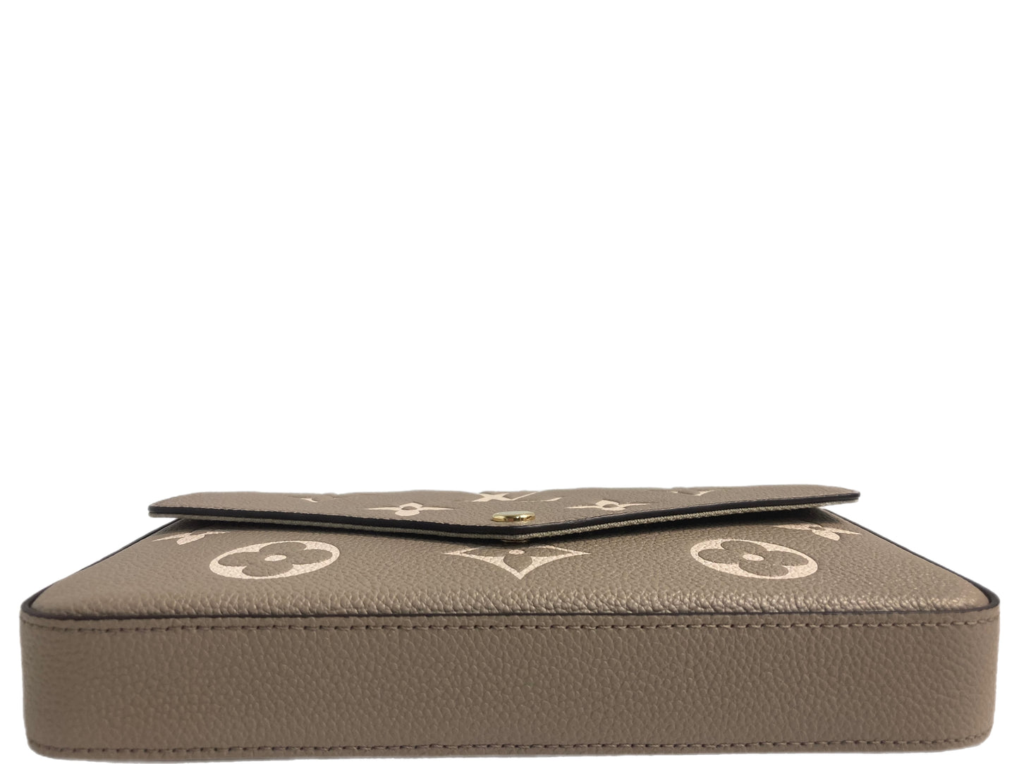 LOUIS VUITTON Monogram Empreinte Felicie Tourterelle Pochette Taupe