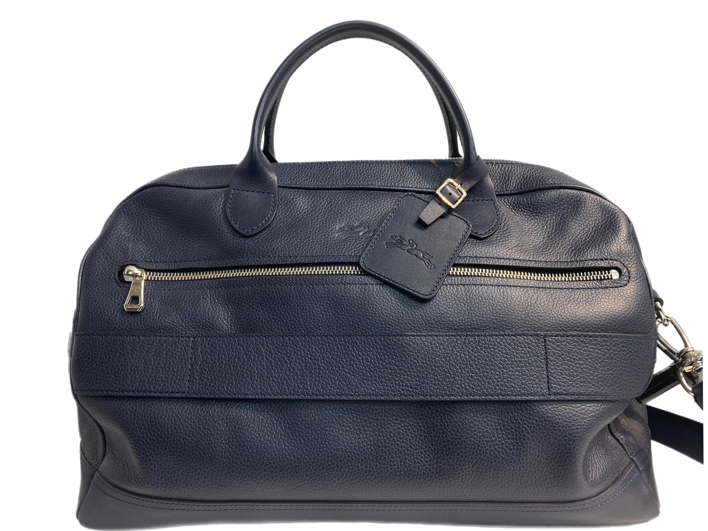 LONGCHAMP Leather Carryall Tote Navy Blue