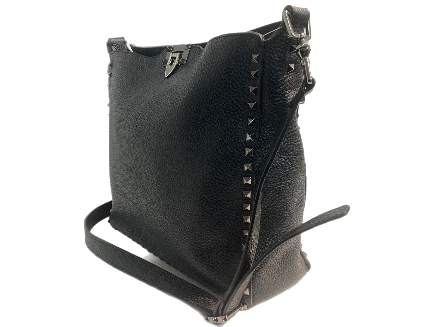 VALENTINO Leather Rockstud Tote Black
