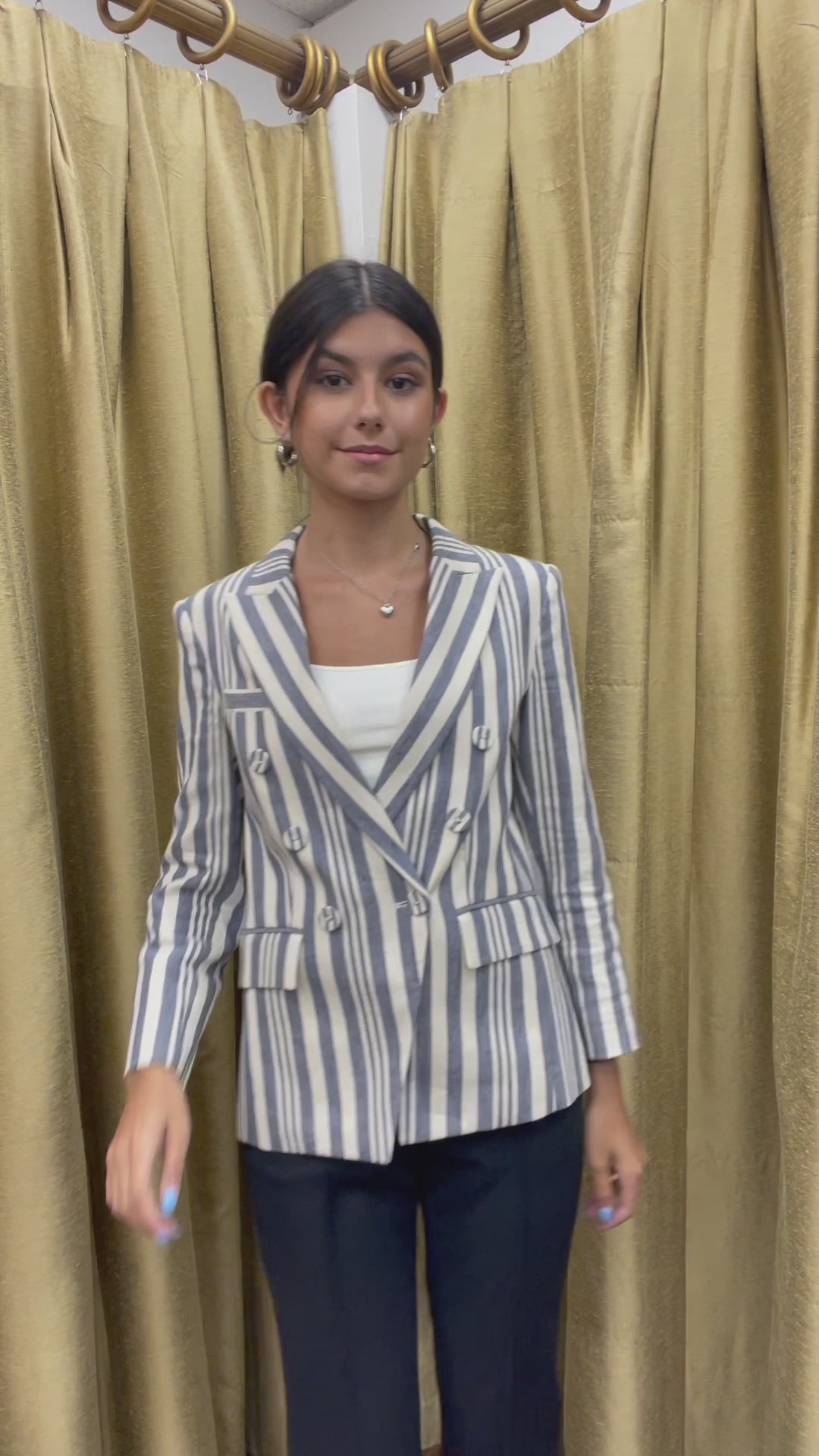 Veronica beard striped blazer discount